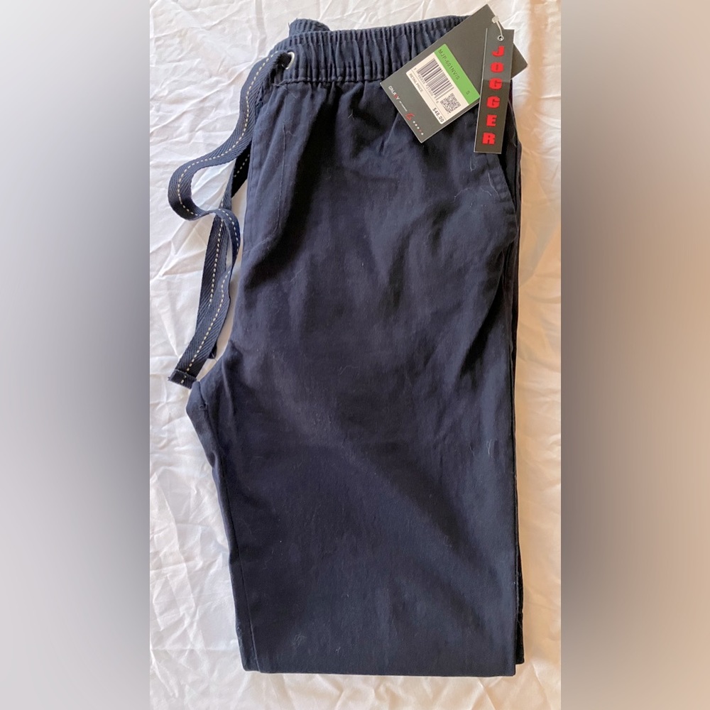 NWT Cotton Joggers by Galaxy in Navy size Small